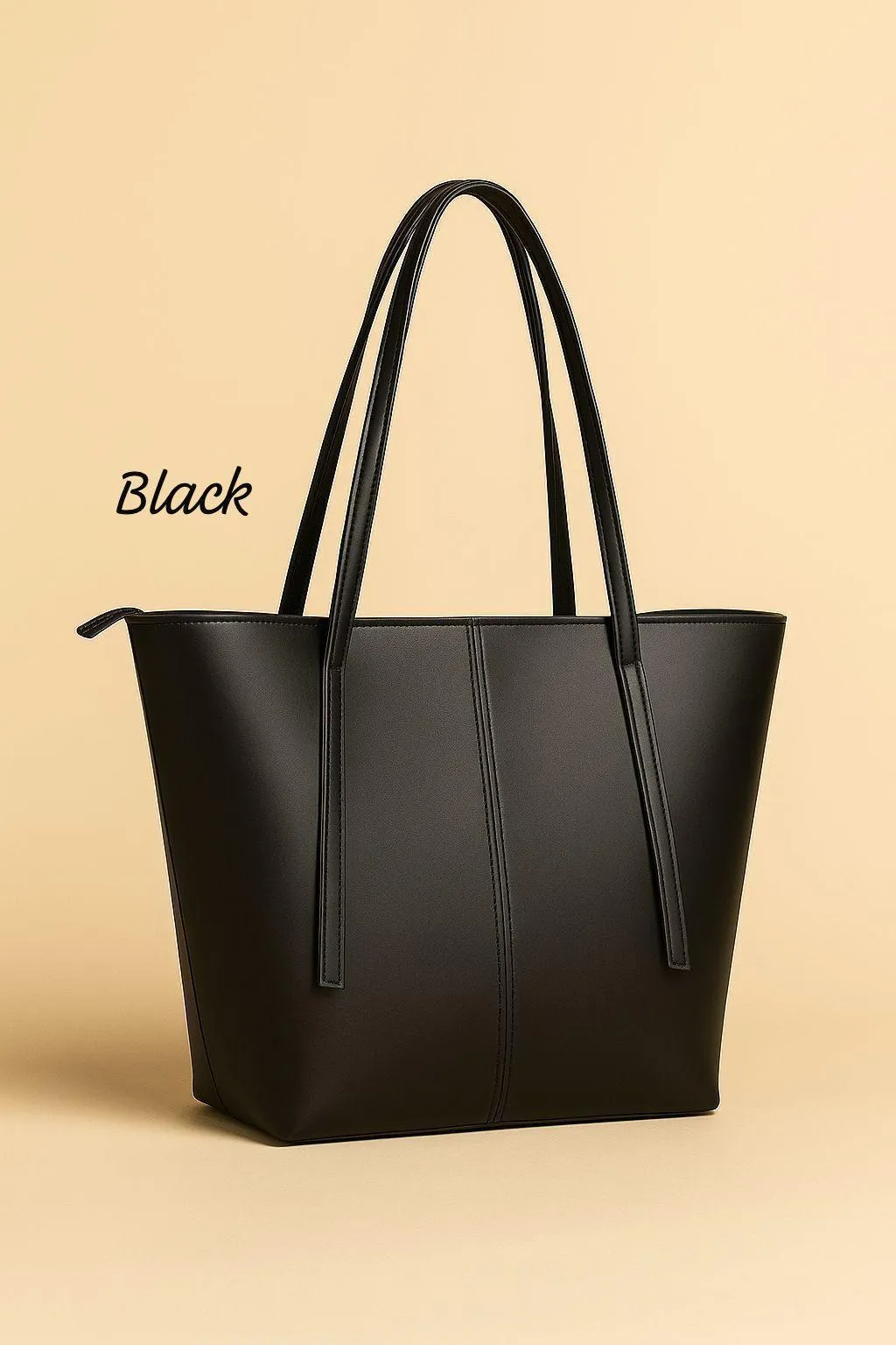 Shop Women’s PU Leather Plain Tote Bag at Bago (bago.valueshop.me, Lahore Pakistan). Elegant, durable & stylish tote bag perfect for daily and office use.