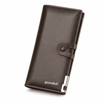 Men's Leather Textured Bi-Fold Long Wallet