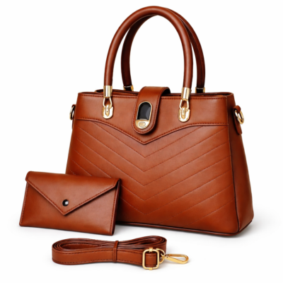 Brown Leather Women Handbag Set | Bagoya Lahore