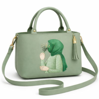 Sage Green Printed Women’s Shoulder Bag | Bagoya Lahore
