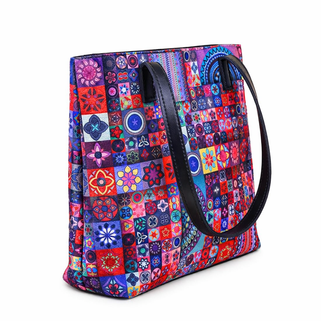 Colorful Mosaic Printed Ladies Tote Bag | Bagoya Lahore