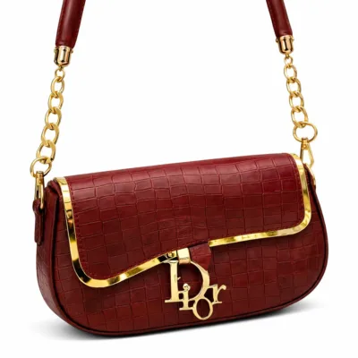 Luxury Croc Textured Shoulder Bag