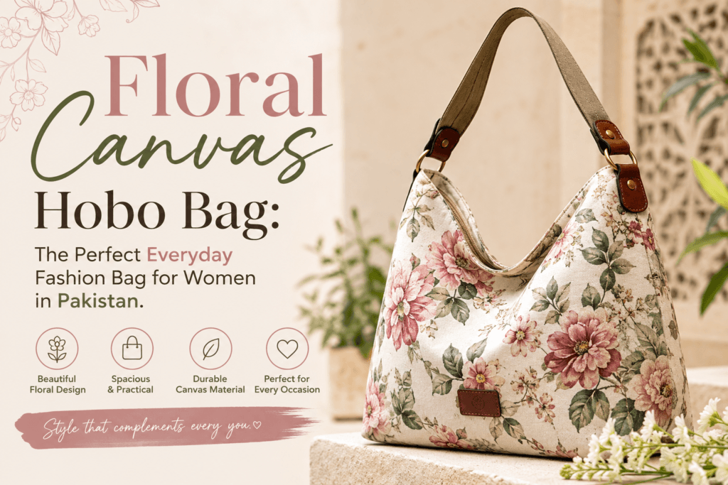 Floral Canvas Hobo Bag for Women in Pakistan