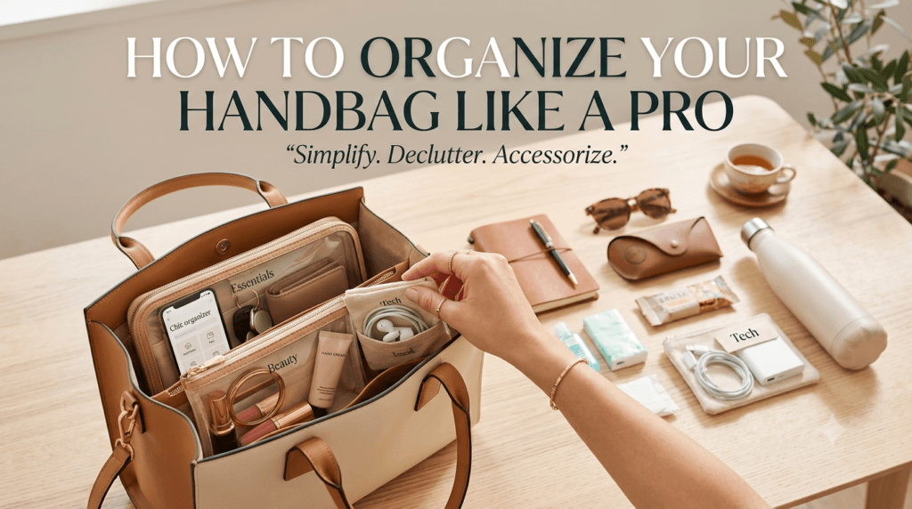 handbag organization, organize your handbag, handbag organizer, bag organization tips, bagoya everyday guide